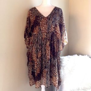 Plus Size Animal print Chiffon Dress